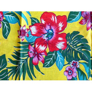 Coupon Tissu fleuri TROPICAL