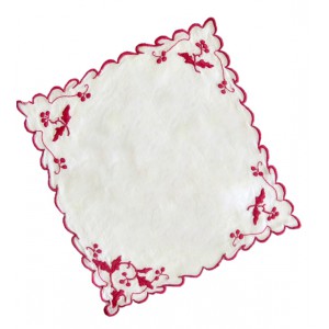 Torchon ancien motif cerises