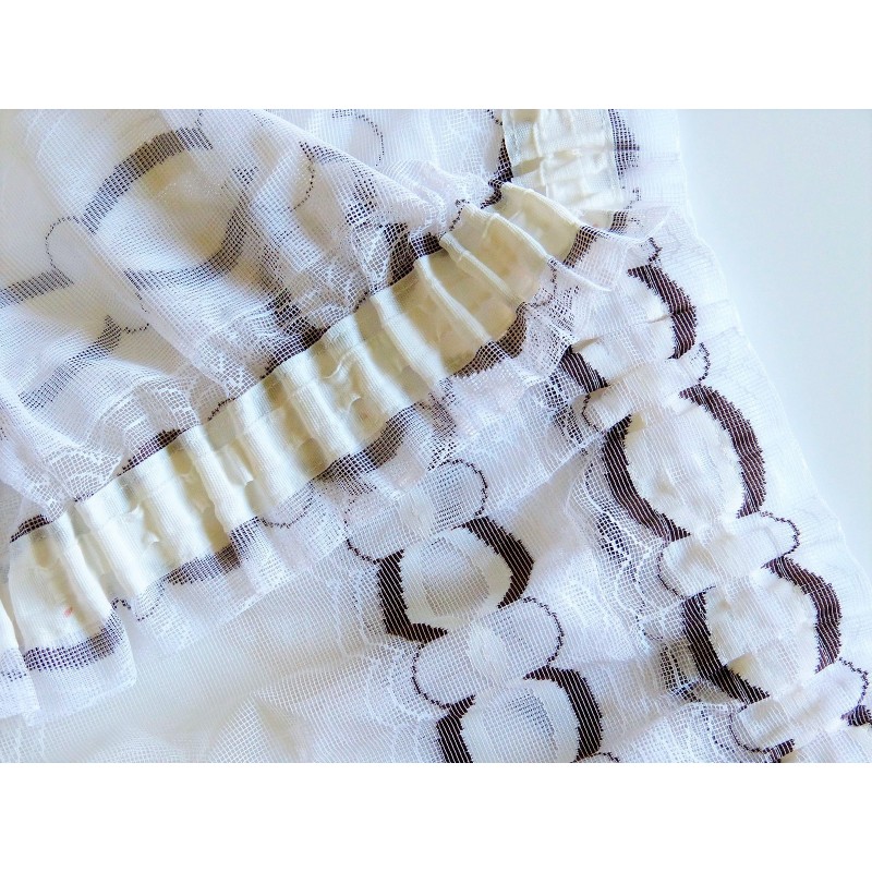 Voilage Brodé Vintage Blanc｜Rideaux Deco