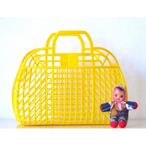 Panier jaune vintage en...