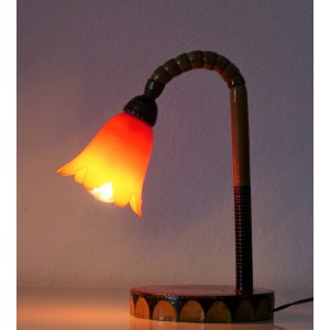 production propre Made in Italy une pièce petite lampe en bois tourné avec abat jour lampe 