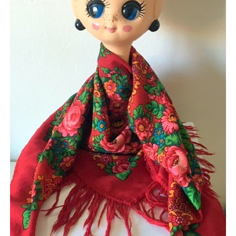 Magnifique Foulard Carré Vintage 100% Soie - Baccara Soieries De Lyon Tbe