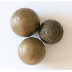 3 boules petanque laiton...