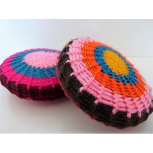 2 galets gommage crochet rose