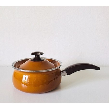 Casserole émaillée Vintage MAGEFESA – Années 70, Décor Floral Et Coq, Vert