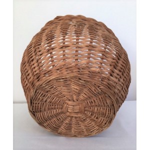 Grand Panier Ancien Rond En Osier Tresse Naturel Avec Grande Anse