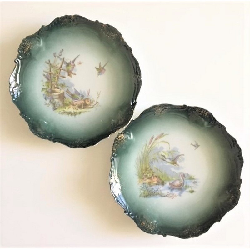 Ancienne Assiette en Céramique de Nabeul - Décor Oiseaux