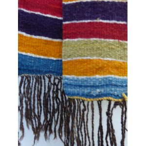 Grande tenture, tapisserie vintage à franges en laine Longueur 2M62