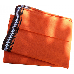 Fouta coton orange brodee a...