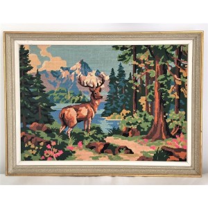 Tableau Canevas vintage Cerf