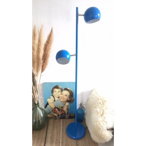 Lampadaire vintage metal bleu