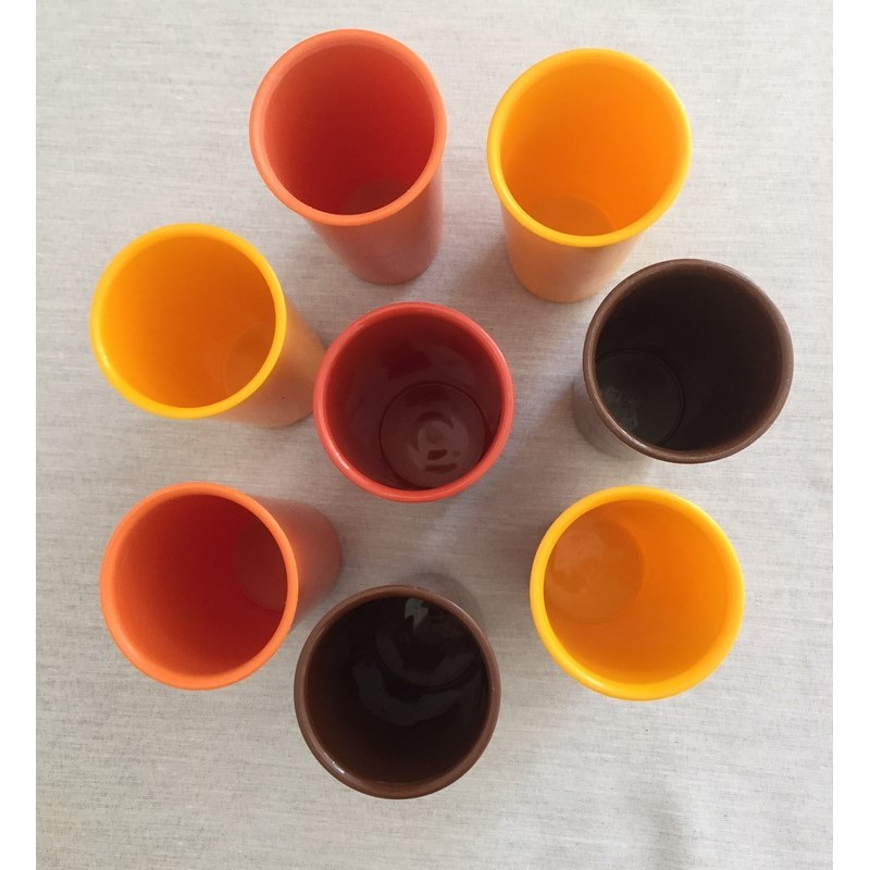 Gobelets Tupperware vintage : lot de 8 gobelets en plastique colorés - Canada