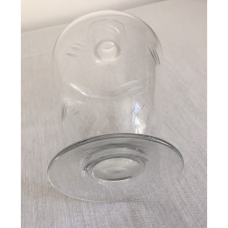 Carafe à alcool ancienne en verre ciselé avec étiquette Anis Dulce