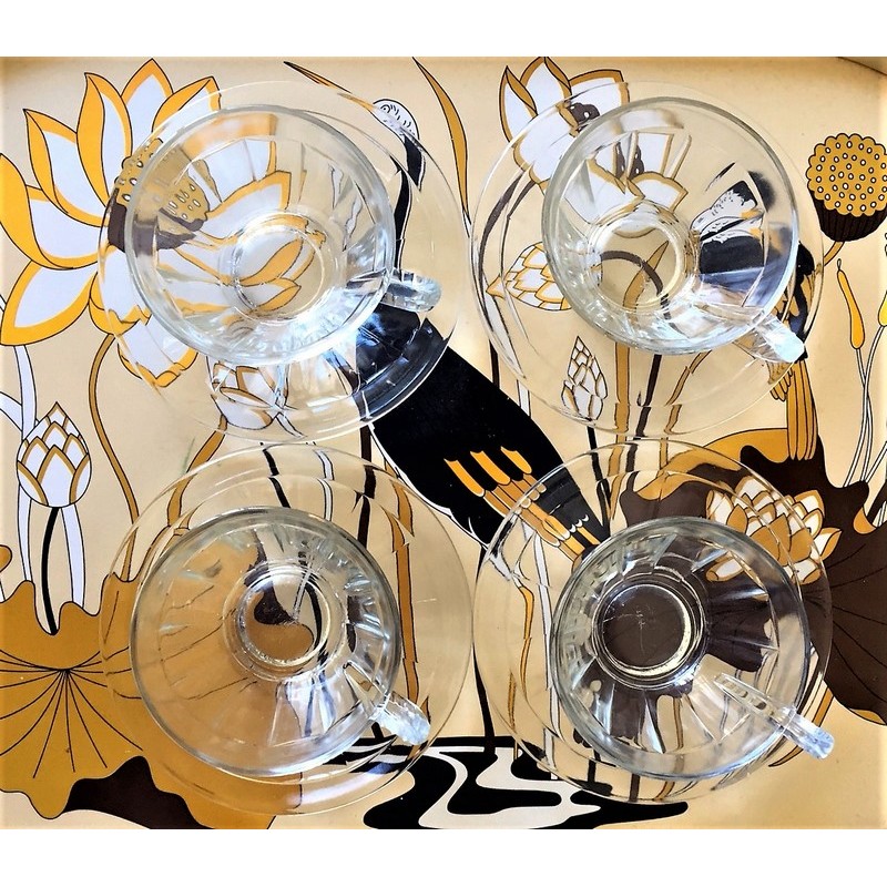 4 TASSES À café rétro vintage en opaline EUR 18,00 - FR