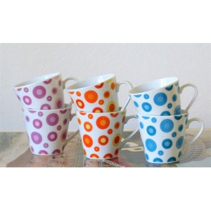 6 tasses a pois LBVYR vintage