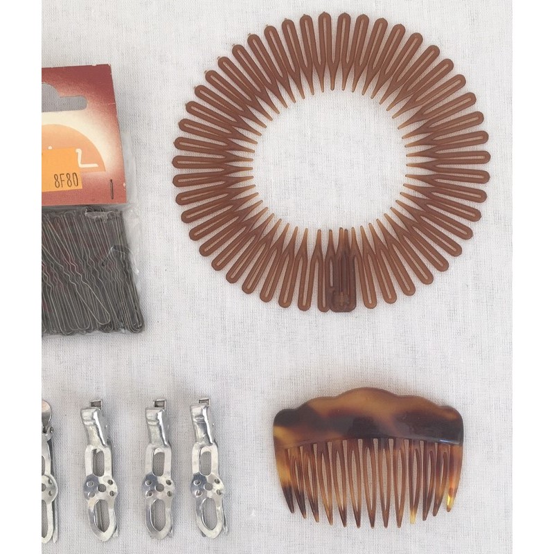 Lot de 6 peignes à cheveux latéraux en métal pour chignon