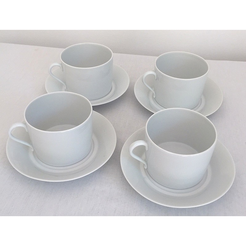 Lot de 2 tasses et sous-tasses blanches en porcelaine – Eden Park