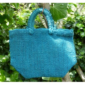 Sac Panier Sisal naturel bleu