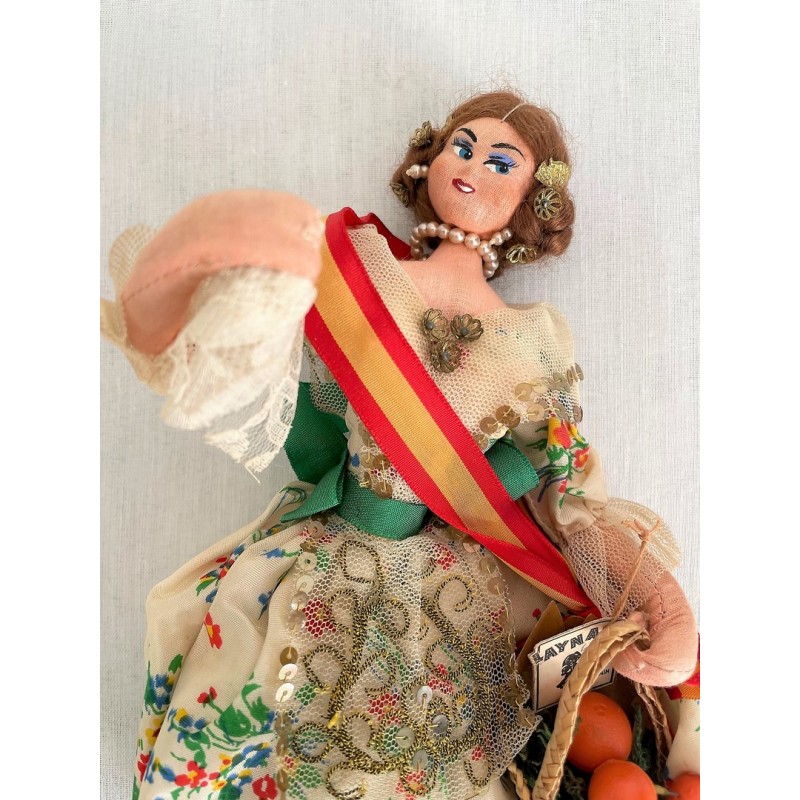 Poupées Layna En Tissu - Couple Espagne - Années 50 - 27 Cm - Occasion