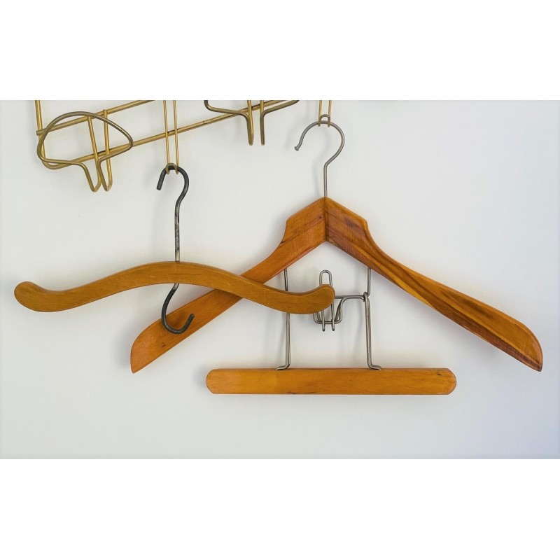 Lot De 12 Cintres En Bois Avec Pinces - 44,5 X 25,5 Cm - Pour Suspendre Pantalons, Jupes, Etc. - 7