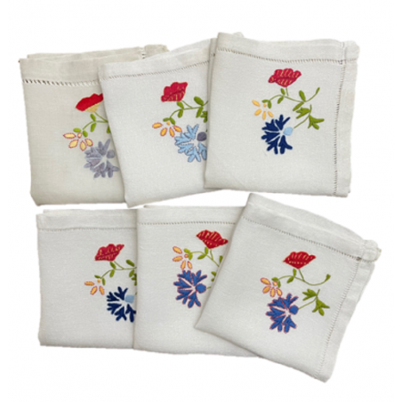 LINGE ANCIEN 6 Serviettes Monogramme G G Richement Brodé EUR 85,00 - FR