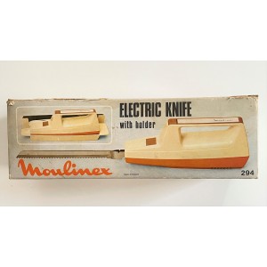 Couteau électrique moulinex des années 1970 dans son emballage d