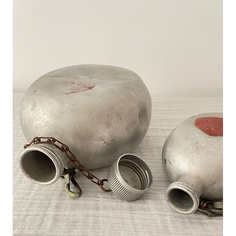Ancienne Gourde En Aluminium Tournus / Le Grand Tétras - Made In France - Occasion