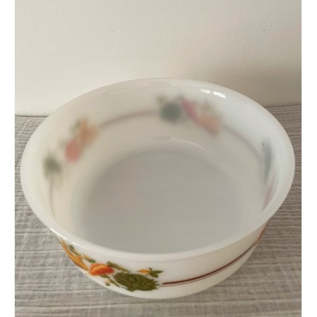 Saladier Arcopal Fruit de France vintage années 70 - Verre Arcopal - Verre à lait - Taille moyenne - France