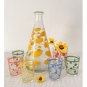 Carafe et verres motifs...