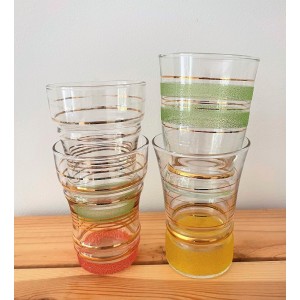 4 verres givrés et or...