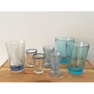 Verres vintage bleus...