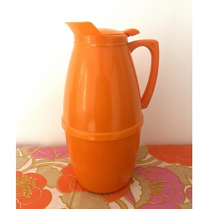 Pichet carafe Tupperware isotherme orange vintage années 70