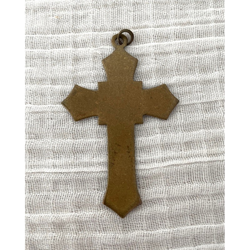 Broche croix en bronze doré d'Arthus-Bertrand et Paule Ingrand - Années 1960s