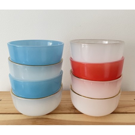 SALADIER BLANC ET Orange Vintage Arcopal Rivanel EUR 12,00 - FR