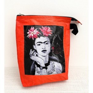 Grande pochette Frida Kahlo orange