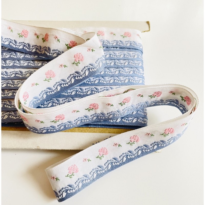 Lot galon bleu foncé vintage 18 m - Loisirs créatifs