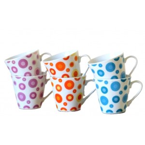 6 tasses a pois LBVYR vintage