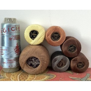 7 bobines, pelotes fils à...