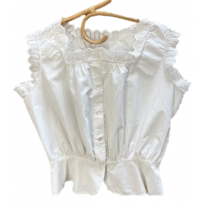 Blouse ancienne en coton blanc