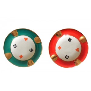 CENDRIER CARTES JEU VINTAGE