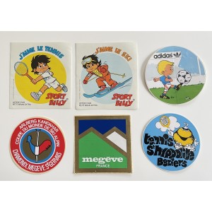 6 autocollants vintage...