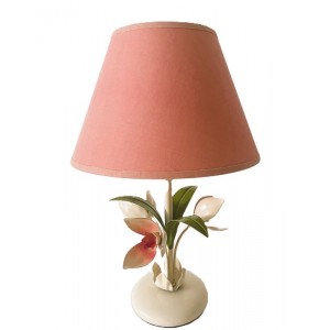 Lampe florale rose 80s