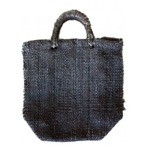 Sac panier Sisal naturel noir