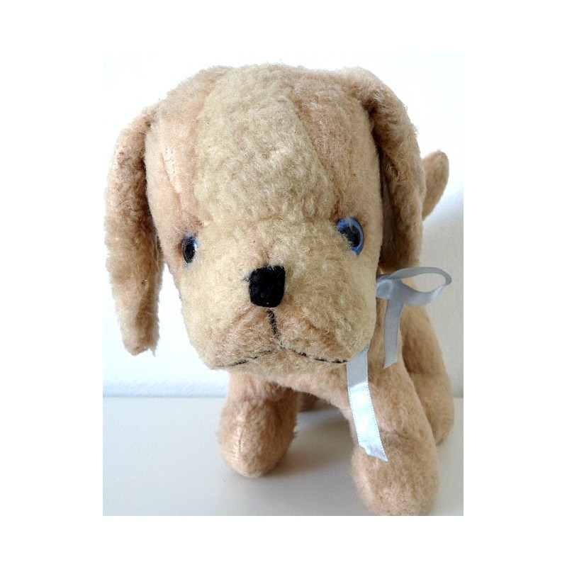 Peluche Ours Vintage - Yeux En Verre, Vêtement Tricoté, Avec Bruits | Occasion | #256712