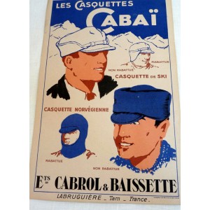 Ancienne affiche Casquettes...